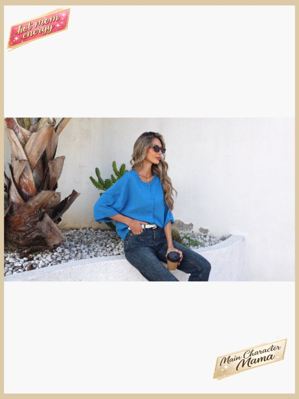 Short Sleeve Button Up Cardigan Lightweight Knit Casual Tops Crewneck - Picture 7 of 7